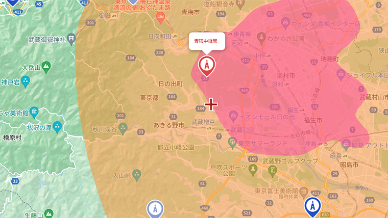日の出町の地デジの電波