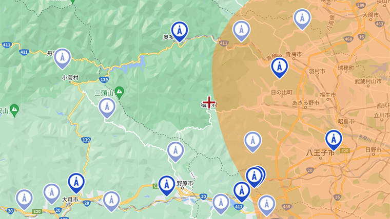 檜原村の地デジの電波