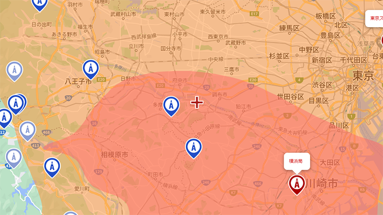 稲城市の地デジの電波