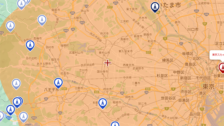 小平市の地デジの電波