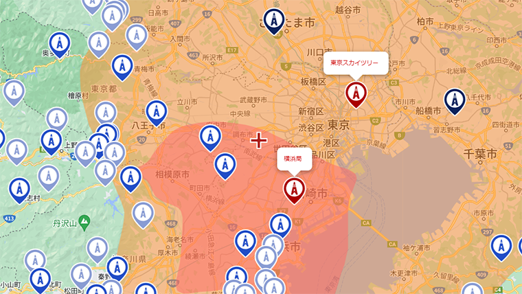 狛江市の地デジの電波