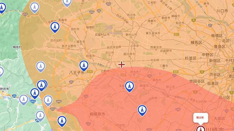 国立市の地デジの電波