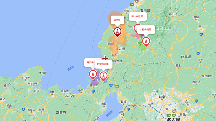 福井県の地デジの電波