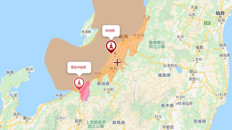 新潟県の地デジの電波