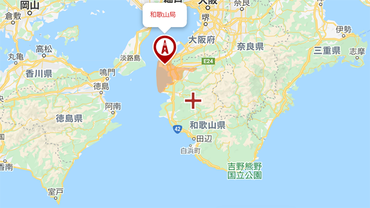 和歌山県の地デジの電波