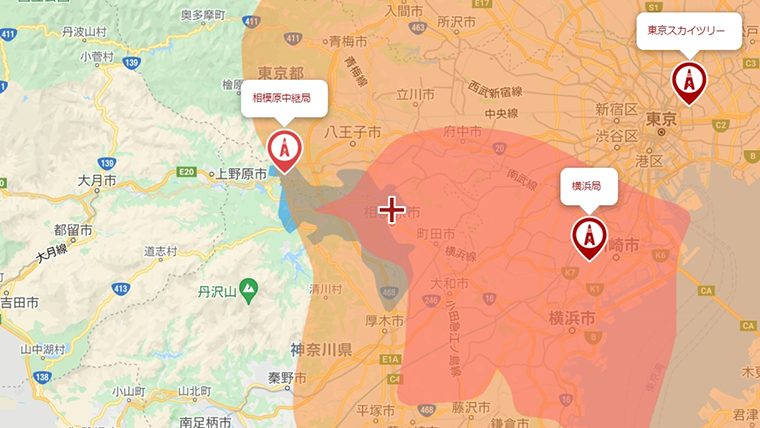 相模原市の地デジの電波