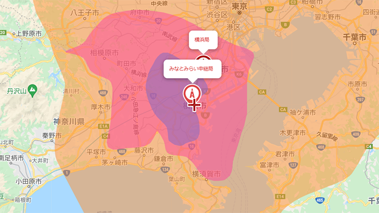 横浜市の地デジの電波