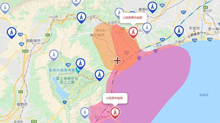 小田原市の地デジの電波