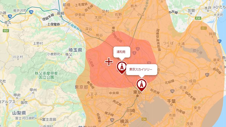 川越市の地デジの電波