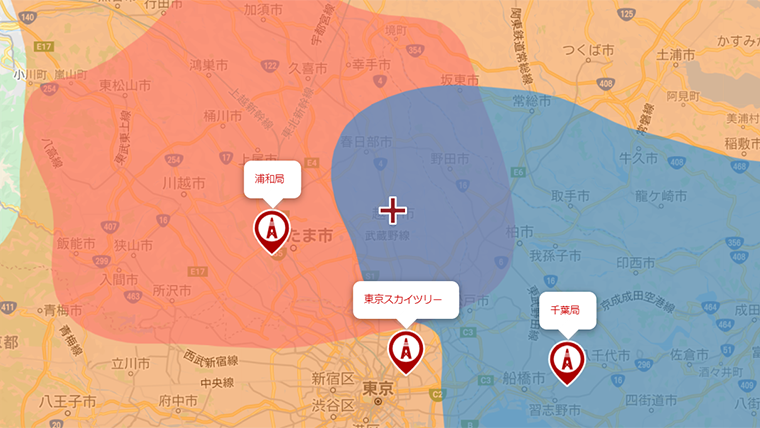 越谷市の地デジの電波