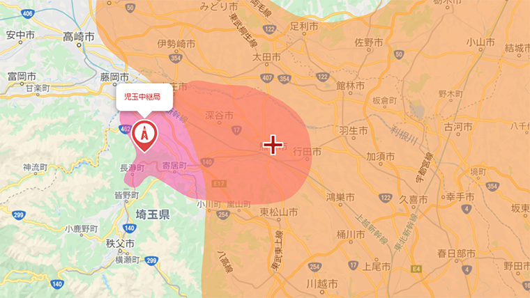 熊谷市の地デジの電波