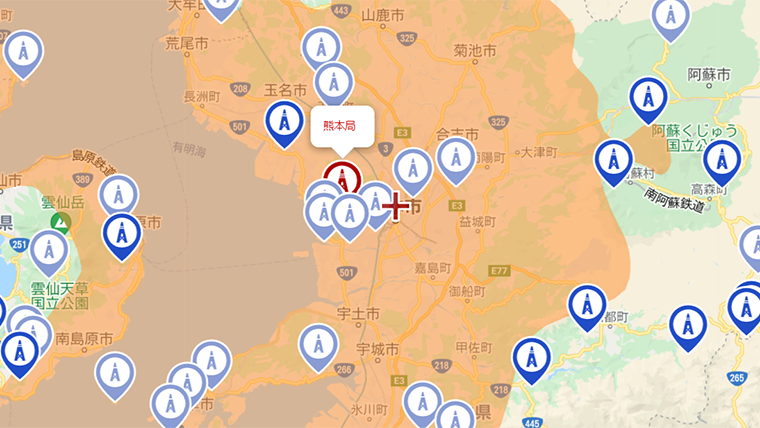 熊本市の地デジの電波
