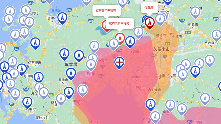 佐賀市の地デジの電波