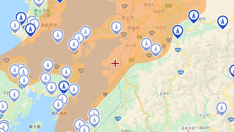 八代市の地デジの電波