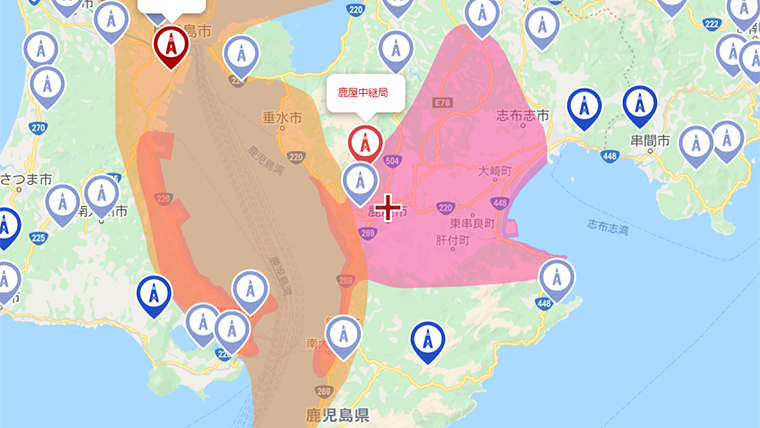 鹿屋市の地デジの電波