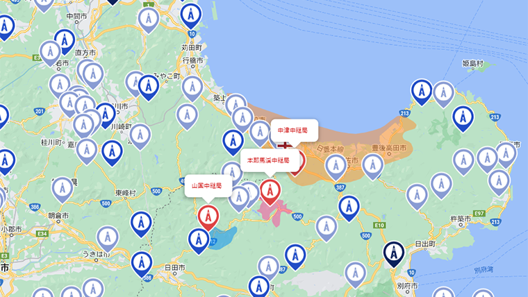 中津市の地デジの電波