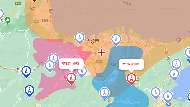 大分市の地デジの電波