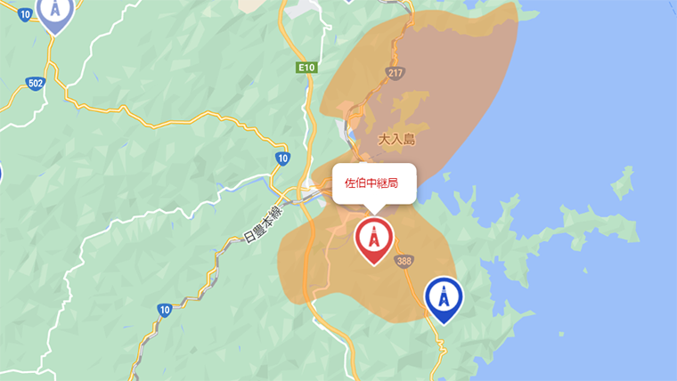 佐伯市の地デジの電波