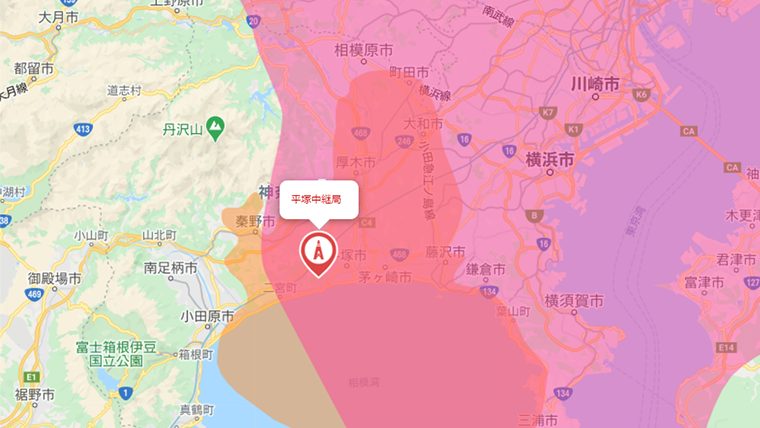 伊勢原市のテレビの電波