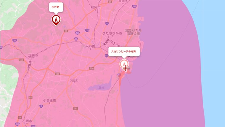 大洗町のテレビの電波