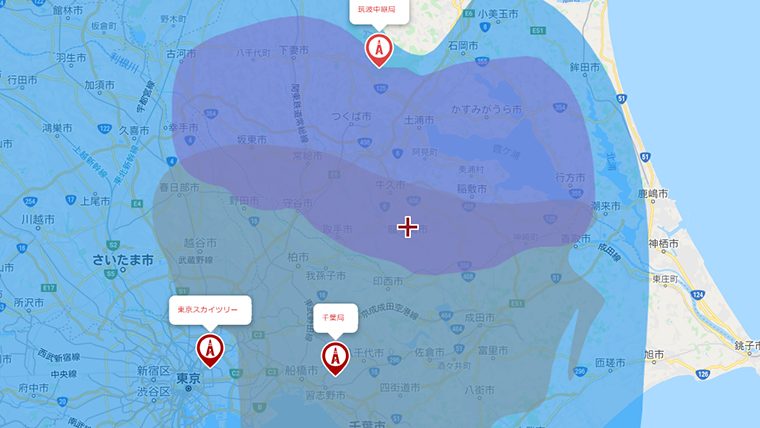 龍ケ崎市のテレビの電波