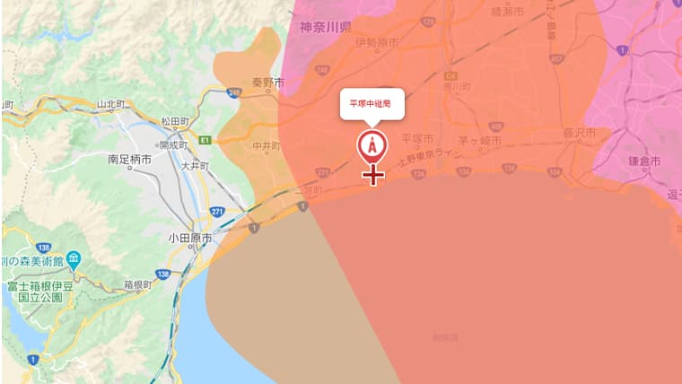 大磯町のテレビの電波