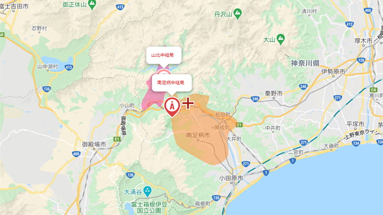 山北町のテレビの電波