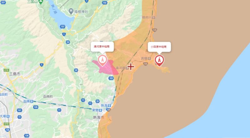 湯河原町のテレビの電波