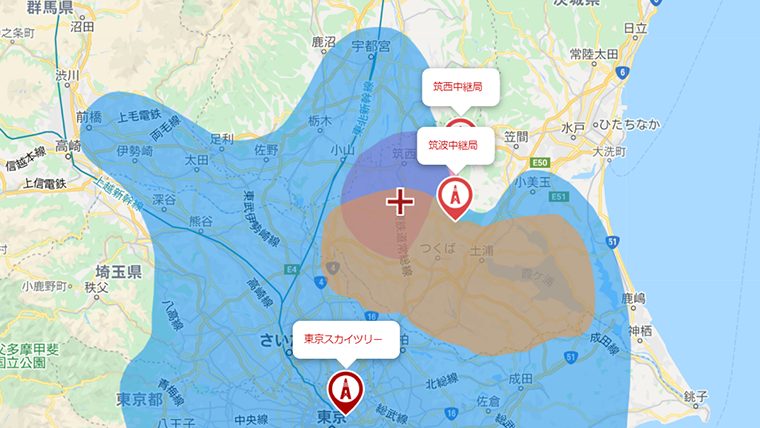 下妻市のテレビの電波