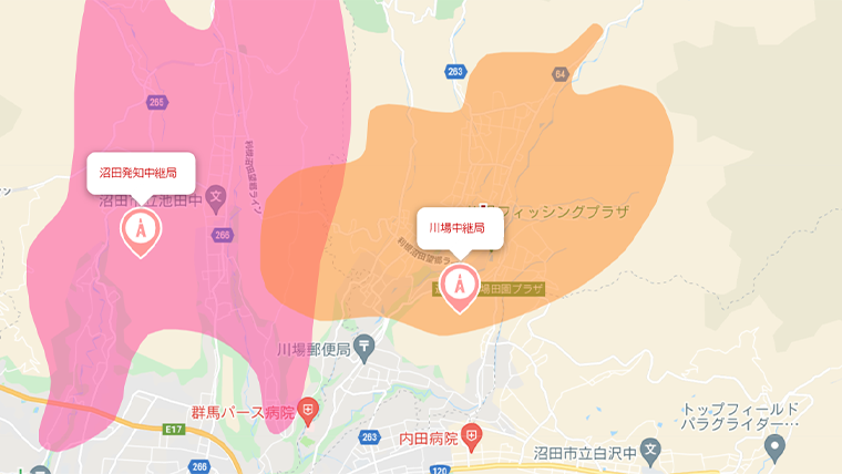 川場村の地デジの電波