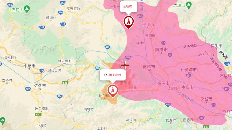 安中市の地デジの電波