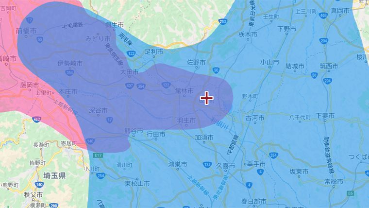 邑楽郡板倉町の地デジの電波