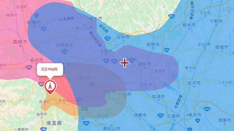 邑楽町のちデジの電波環境