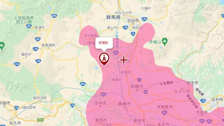 渋川市の地デジの電波