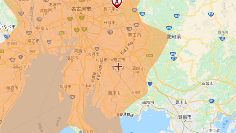 安城市の地デジの電波