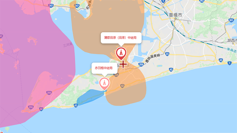 田原市の地デジの電波