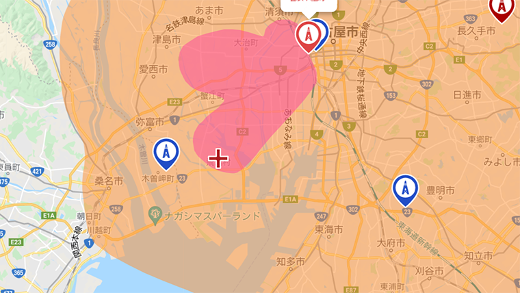 飛島村の地デジの電波