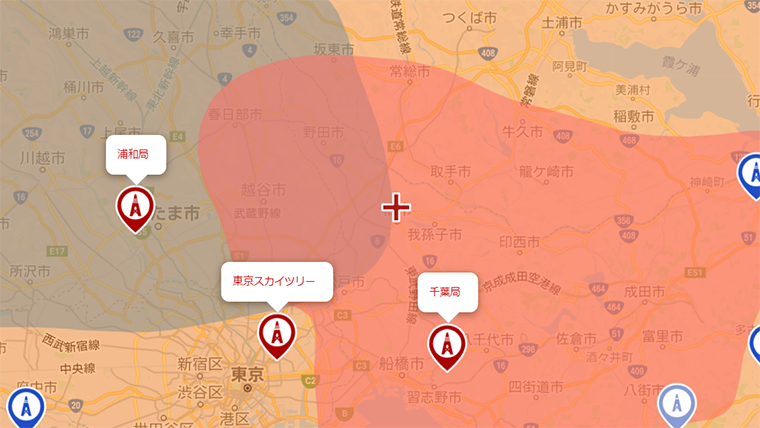 柏市の地デジの電波