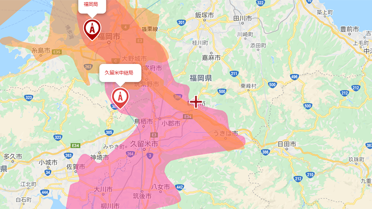 朝倉市の地デジの電波