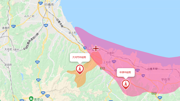 豊前市の地デジの電波