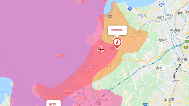 福津市の地デジの電波