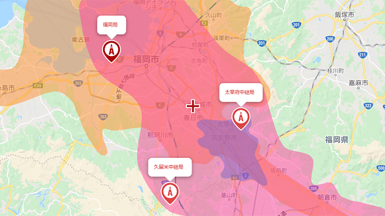 春日市の地デジの電波