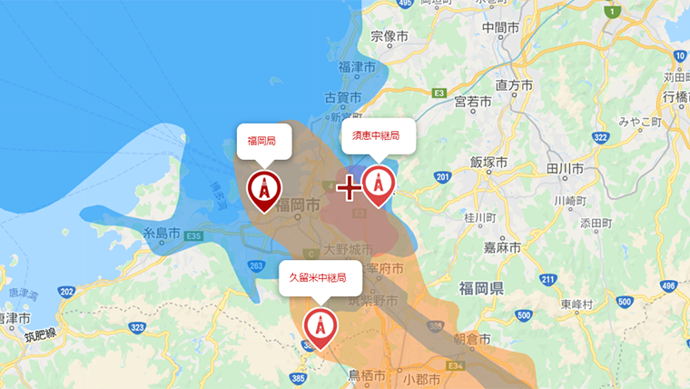 粕屋町の地デジの電波