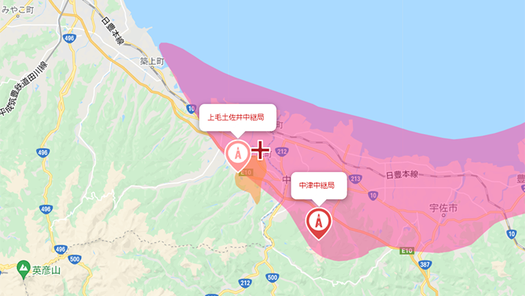 上毛町の地デジの電波