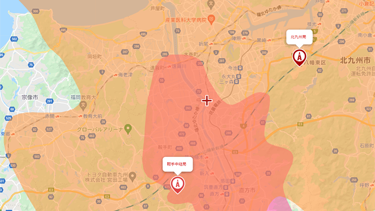 中間市の地デジの電波