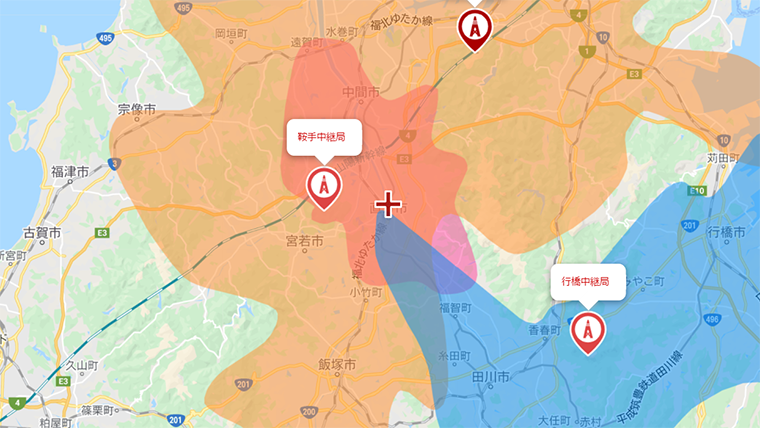 直方市の地デジの電波