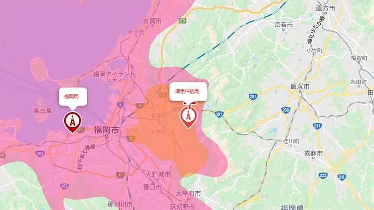 篠栗町の地デジの電波