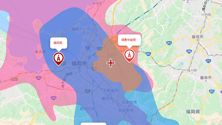 志免町の地デジの電波