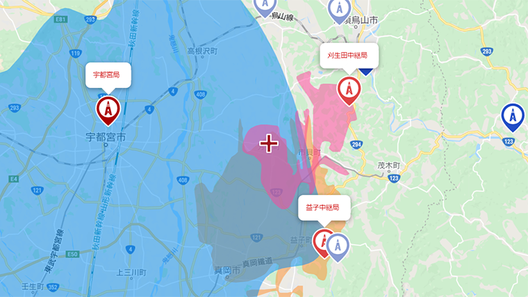 芳賀町の地デジの電波