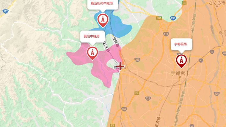 鹿沼市の地デジの電波